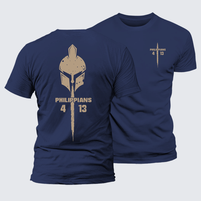 Philippians 4:13 Jesus God Christian Premium Mercerized Cotton Tee