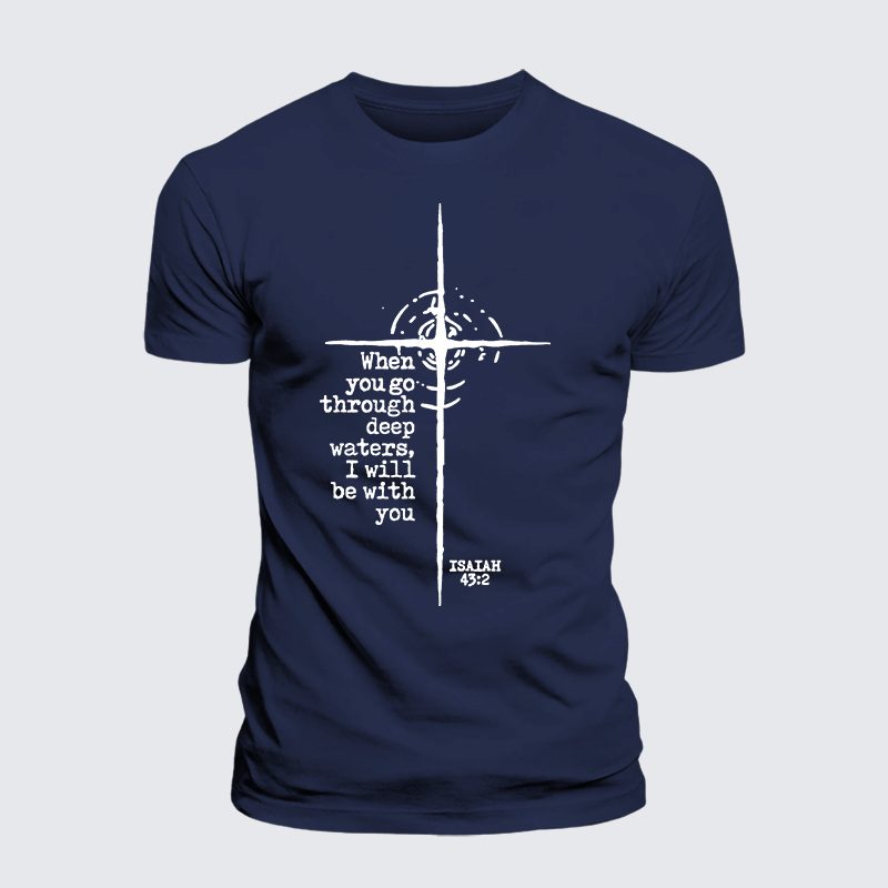 Be With You Jesus God Christian Premium Mercerized Cotton Tee