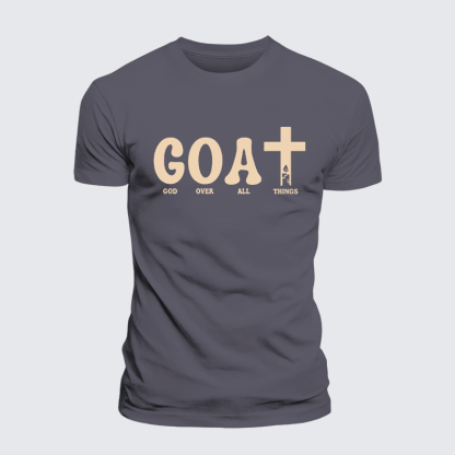 God Over All Things Jesus God Christian Premium Mercerized Cotton Tee