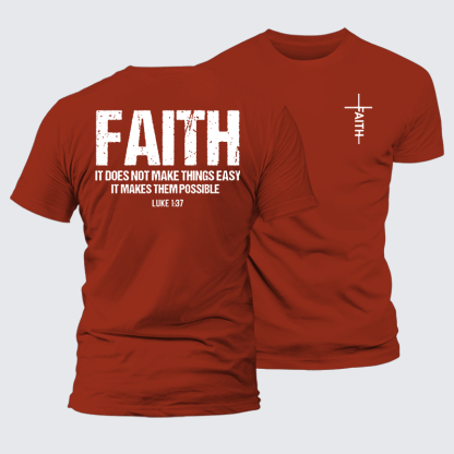Faith Jesus God Christian Premium Mercerized Cotton Tee