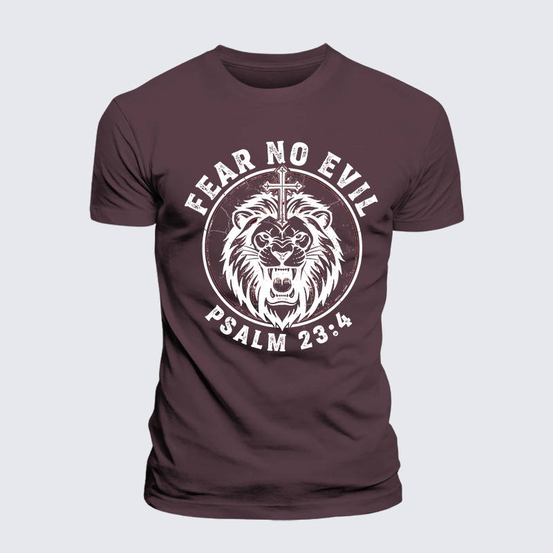 Fear No Evil Jesus God Christian Premium Mercerized Cotton Tee