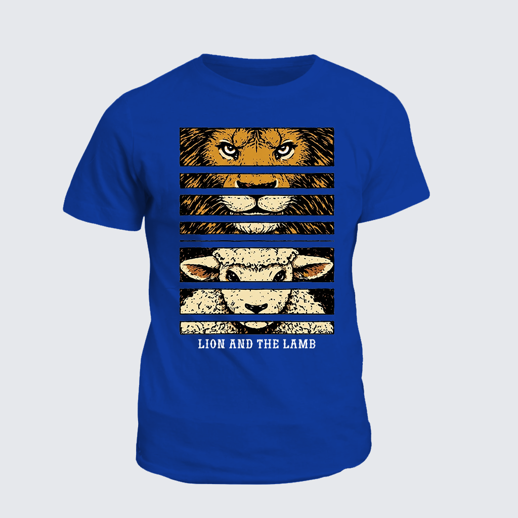 Lion And The Lamb Jesus God Christian Cotton T-Shirt