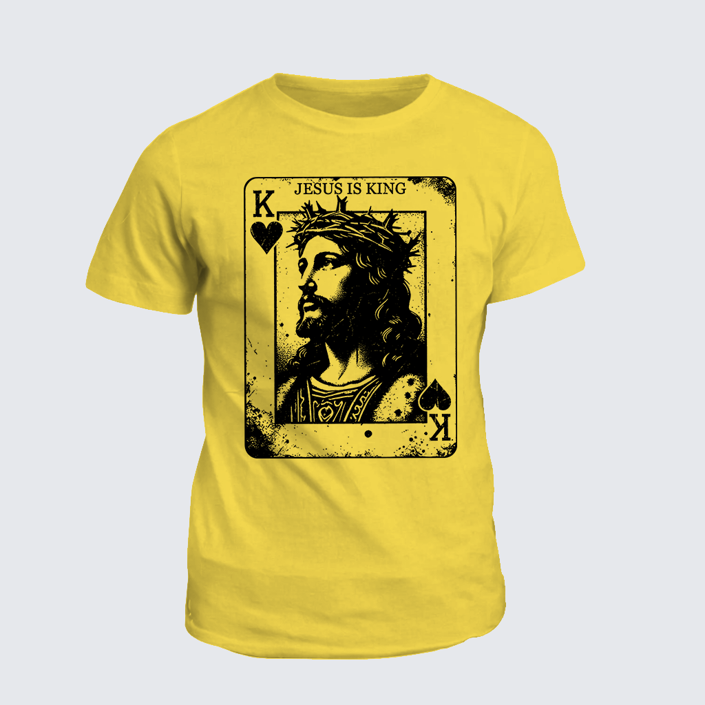 Jesus Is King Card Jesus God Christian Cotton T-Shirt