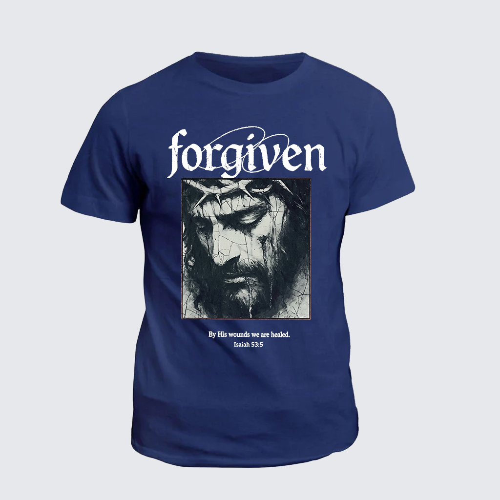 By His Wounds We Are Healed  Jesus God Christian Cotton T-Shirt
