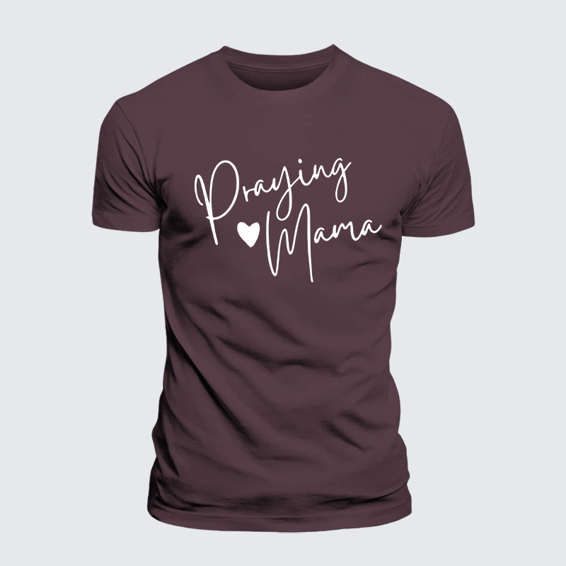 Praying Mama Jesus God Christian Premium Mercerized Cotton Tee