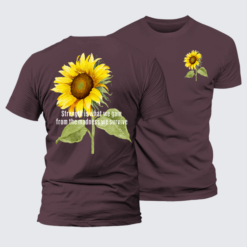 Strength Is What We Gain Jesus God Christian Premium Mercerized Cotton Tee