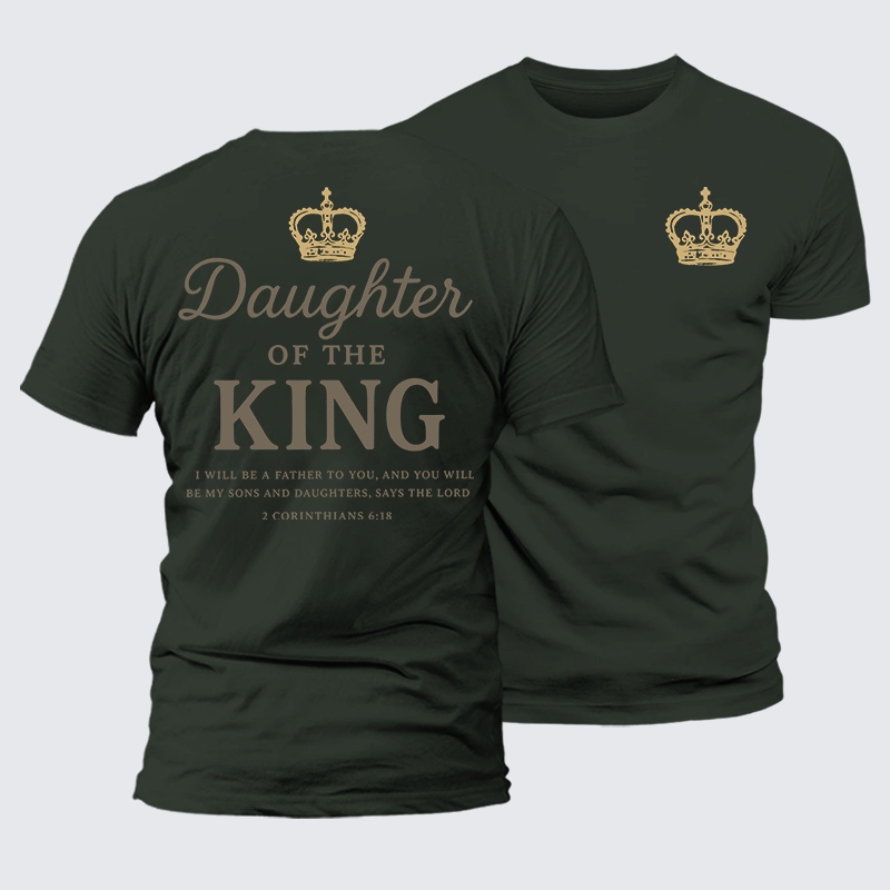 Daughter Of The King Jesus God Christian Premium Mercerized Cotton Tee
