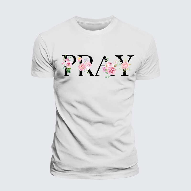 Pray Jesus God Christian Premium Mercerized Cotton Tee