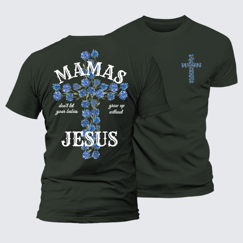 Blossoms Of Faith And Love Jesus God Christian Premium Mercerized Cotton Tee