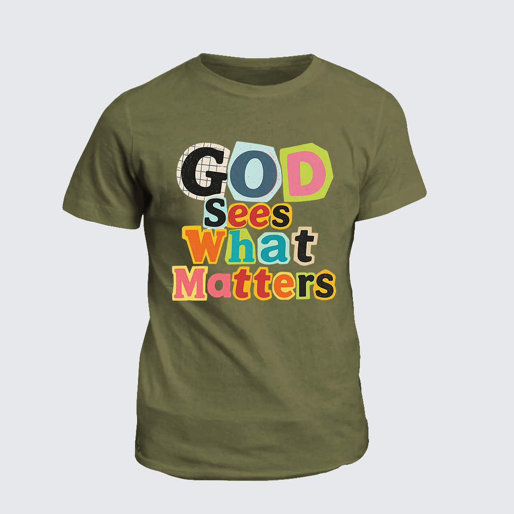 God Sees What Matters Jesus God Christian Cotton T-Shirt