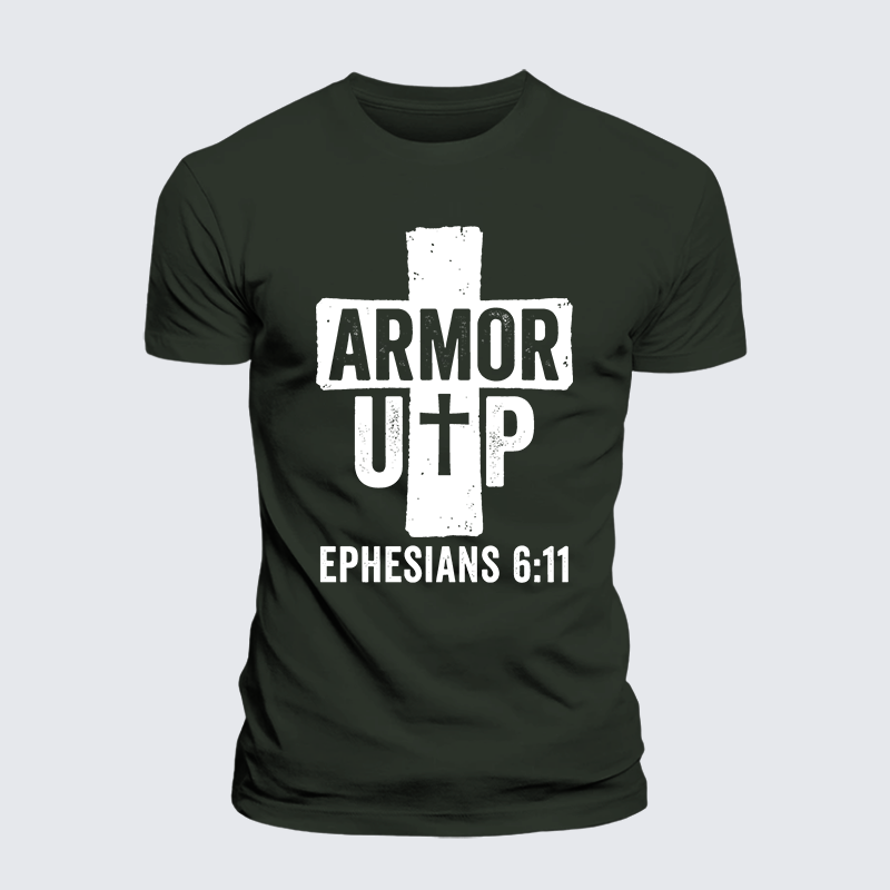 Armor Up Jesus God Christian Premium Mercerized Cotton Tee