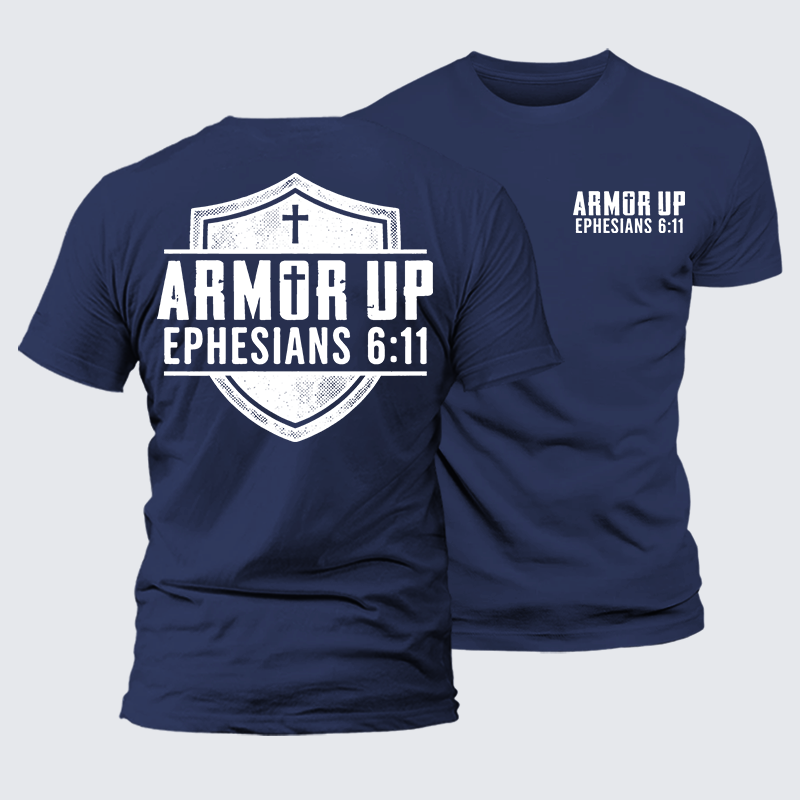 Armor Up Jesus God Christian Premium Mercerized Cotton Tee