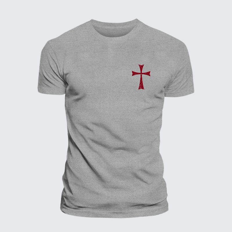 Knights Templar Crusader Cross Jesus God Christian Cotton T-Shirt