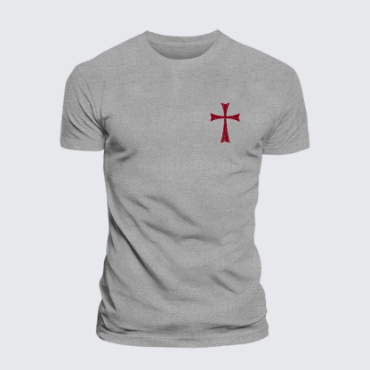 Knights Templar Crusader Cross Jesus God Christian Cotton T-Shirt
