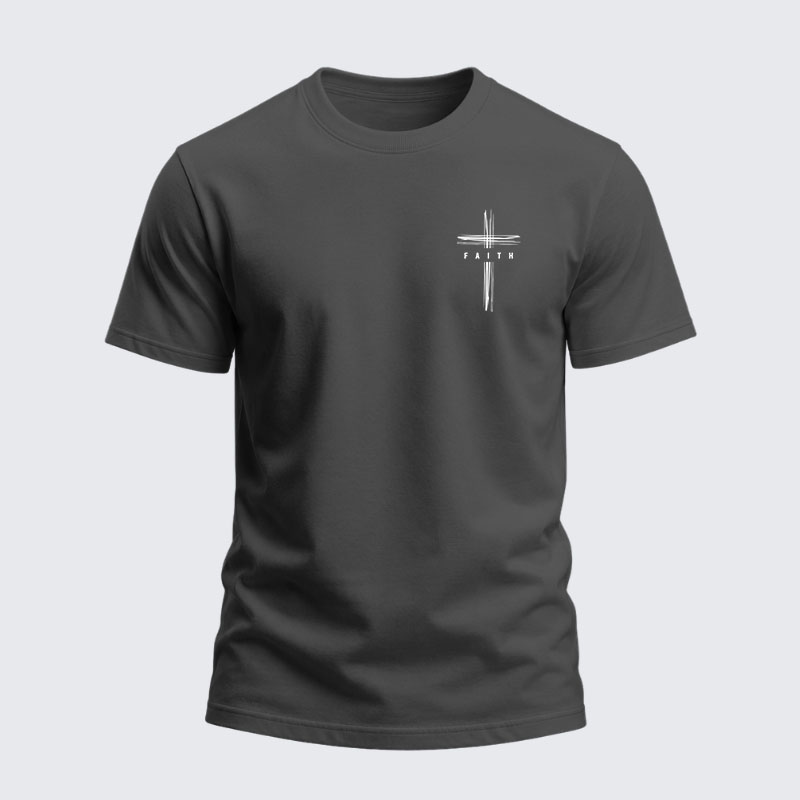 Heavyweight Cotton Tee -Faith Cross
