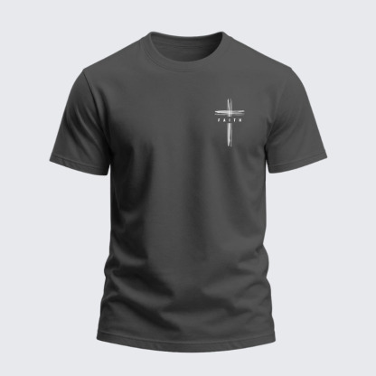 Heavyweight Cotton Tee -Faith Cross