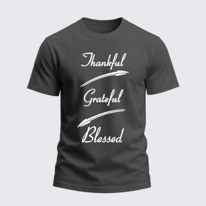 Heavyweight Cotton Tee - Thankful Grateful Blessed