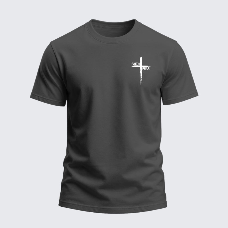 Heavyweight Cotton Tee - Faith Over Fear Cross