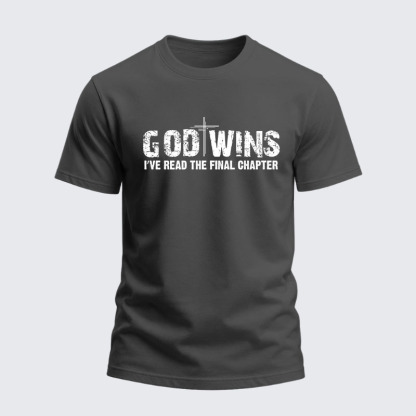 Heavyweight Cotton Tee - God Wins I've Read the Final Chapter 