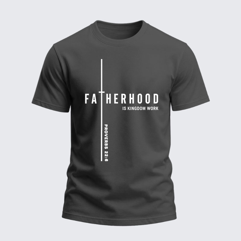 Heavyweight Cotton Tee - Fatherhood is Kingdom Work