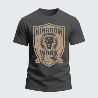 Heavyweight Cotton Tee - Fatherhood is Kingdom Work