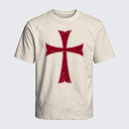 Washed T-Shirt - Knights Templar Crusader Cross