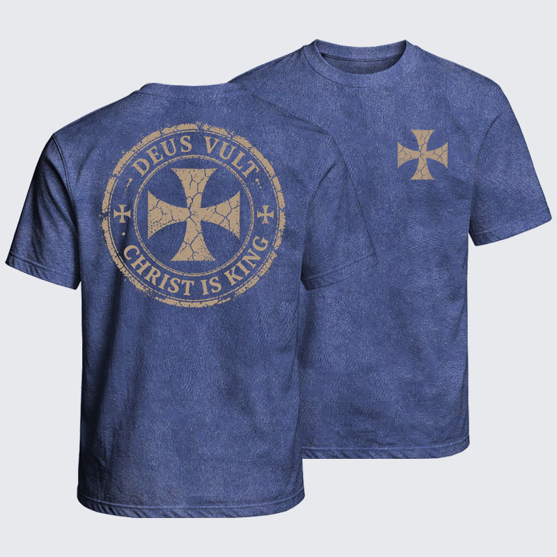 Washed T-Shirt - Deus Vult Christ Is King