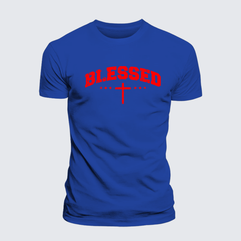 Blessed Cross Jesus God Christian Cotton T-Shirt