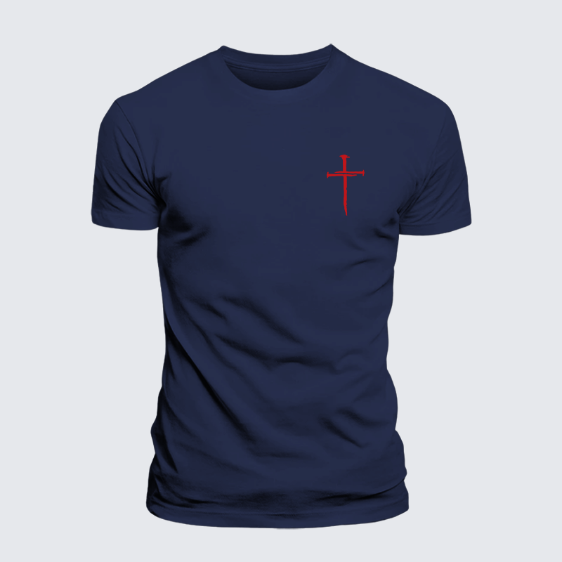 Red Cross Jesus God Christian Premium Mercerized Cotton Tee