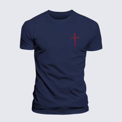 Red Cross Jesus God Christian Premium Mercerized Cotton Tee