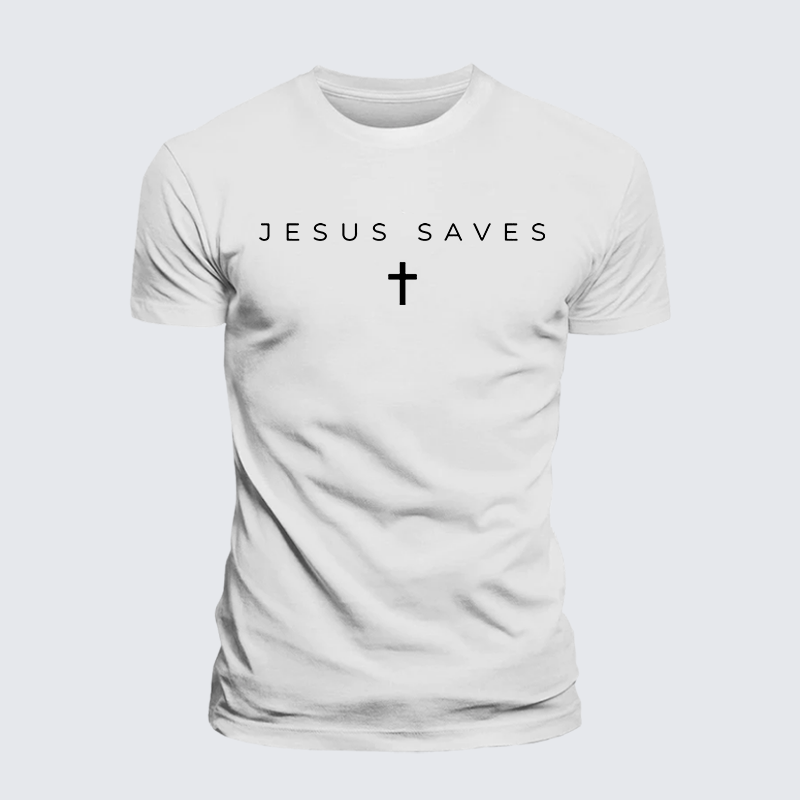 Jesus Saves Jesus God Christian Premium Mercerized Cotton Tee