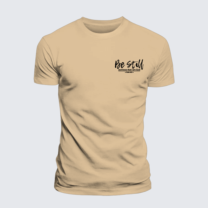 Psalm 46:10 Jesus God Christian Premium Mercerized Cotton Tee