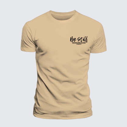 Psalm 46:10 Jesus God Christian Premium Mercerized Cotton Tee