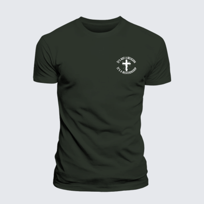 It's Not A Religion It's A Relationship Jesus God Christian Premium Mercerized Cotton Tee
