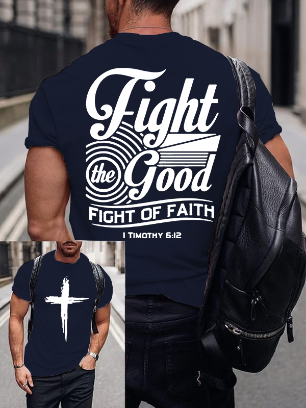  Faith Printed Jesus God Christian Cotton T-Shirt