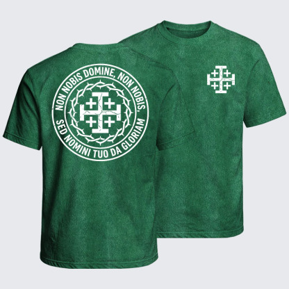 Washed T-Shirt - Non Nobis Domine, Non Nobis, Sed Nomini Tuo Da Gloriam