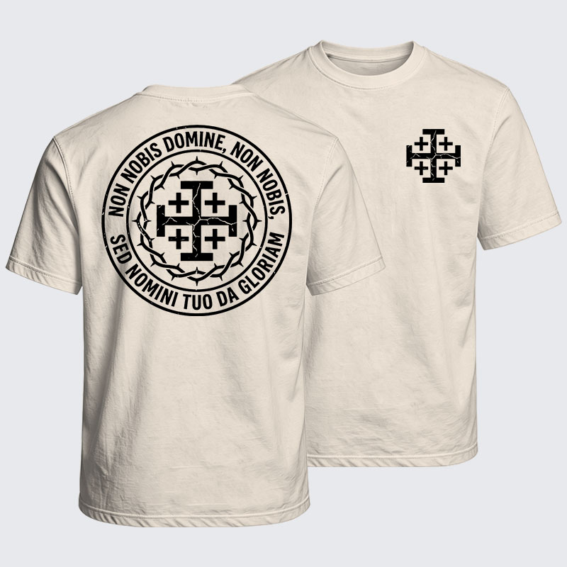 Washed T-Shirt - Non Nobis Domine, Non Nobis, Sed Nomini Tuo Da Gloriam
