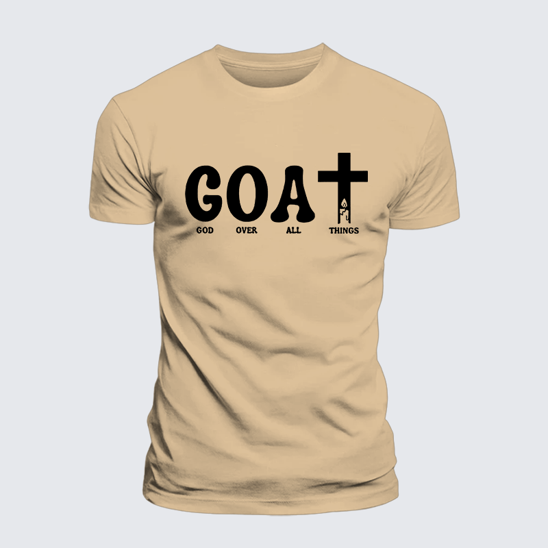 God Over All Things Jesus God Christian Premium Mercerized Cotton Tee