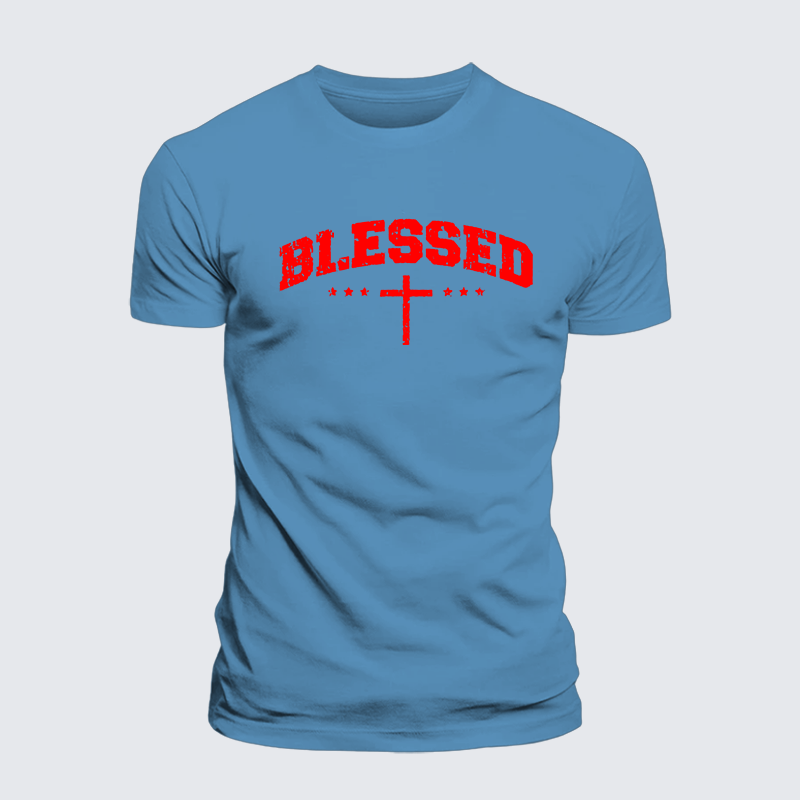 Blessed Cross Jesus God Christian Premium Mercerized Cotton Tee