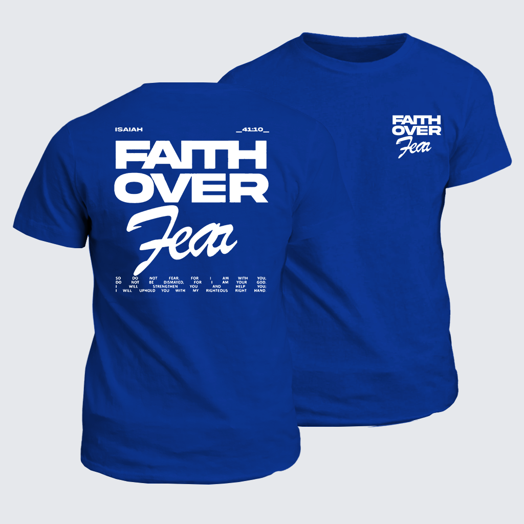 Faith Over Fear Jesus God Christian Cotton T-Shirt