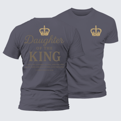 Daughter Of The King Jesus God Christian Premium Mercerized Cotton Tee