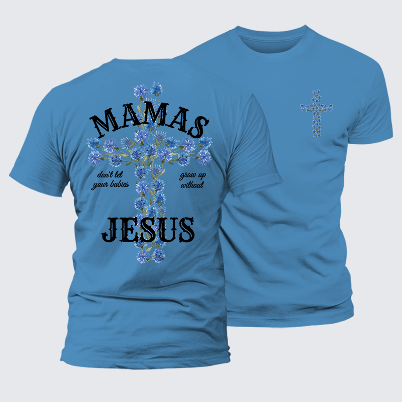 Blossoms Of Faith And Love Jesus God Christian Premium Mercerized Cotton Tee