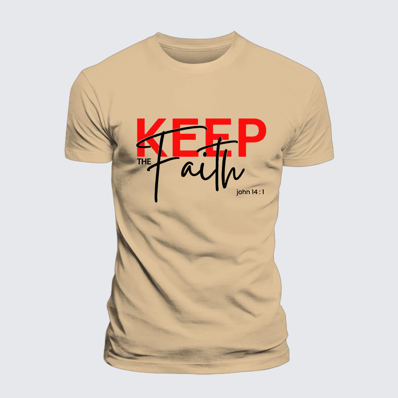 Keep The Faith Jesus God Christian Premium Mercerized Cotton Tee