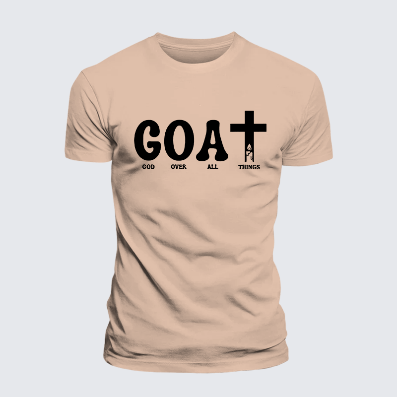 God Over All Things Jesus God Christian Premium Mercerized Cotton Tee