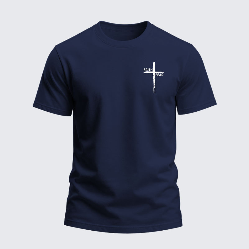 Heavyweight Cotton Tee - Faith Over Fear Cross