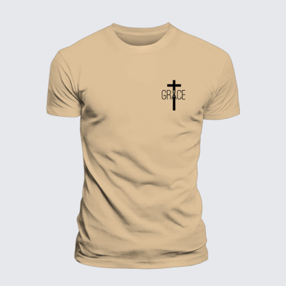 Grace Cross Jesus God Christian Premium Mercerized Cotton Tee