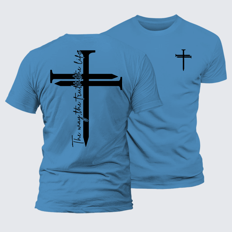 Man Of God Husband Dad Jesus God Christian Cotton T-Shirt