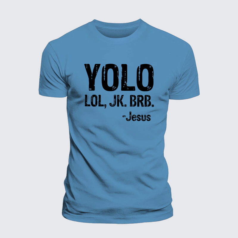 Yolo Lol Jk Brb Jesus Jesus God Christian Premium Mercerized Cotton Tee