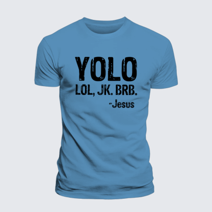 Yolo Lol Jk Brb Jesus Jesus God Christian Premium Mercerized Cotton Tee