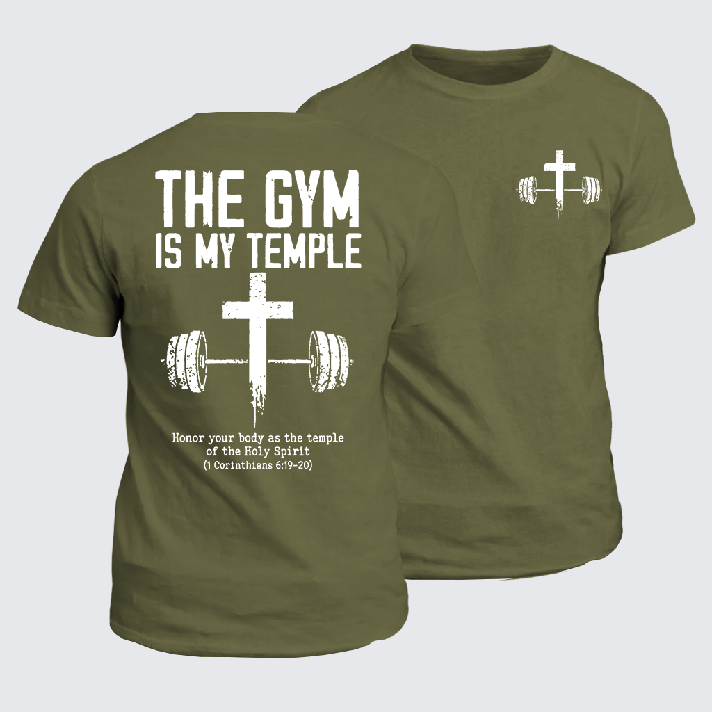 The Gym Is My Temple Jesus God Christian Cotton T-Shirt